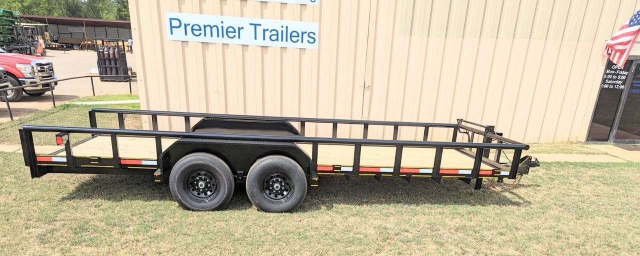 Bellwether Wholesale Premier Trailers Custom Heavy Pipe Tandem Axle Utility Trailer with Slide In Ramps