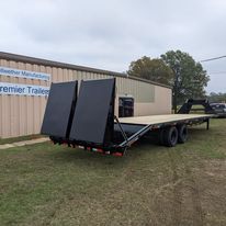 Premier Over the Wheel Gooseneck Pintle Equipment Trailer with Chain Tray