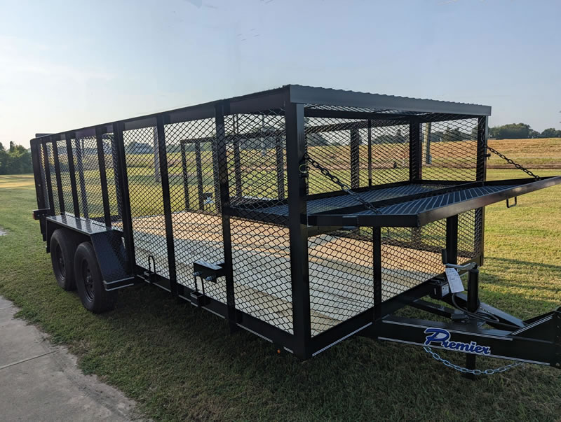 Landscape Utility Trailer with Enclosed Sides and Tool Storage